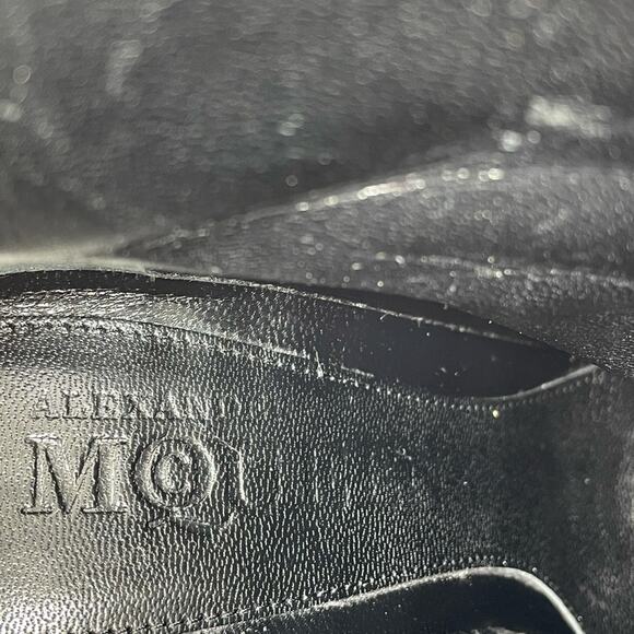 Alexander McQueen Black Leather Block Heel Buckle Ankle Boots Bootie SZ 36.5 6.5 - Picture 11 of 14